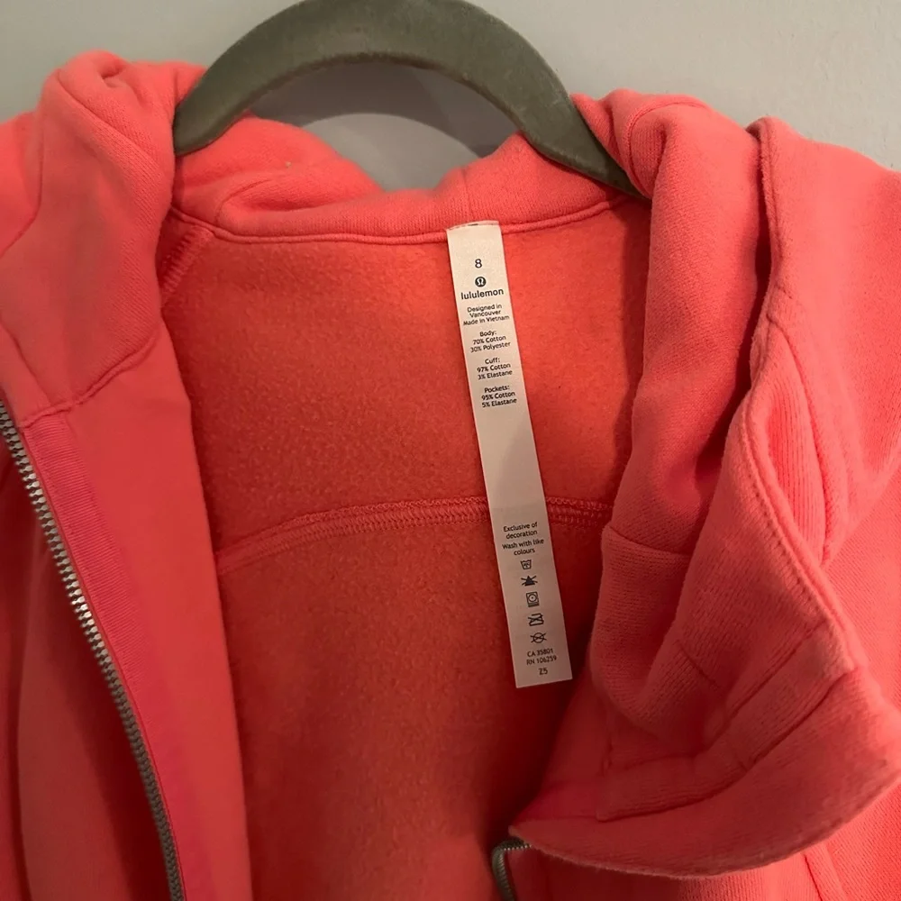 Lululemon Flash Light Tone Original Full zip Scuba Coral Fleece - Picture 3 of 6